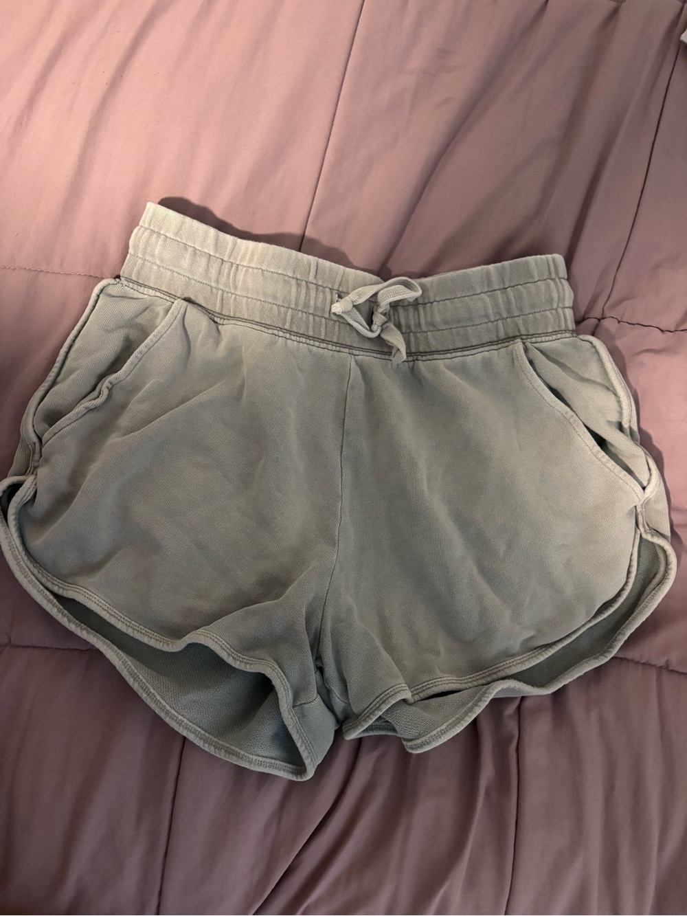 Fabletics Light Sage Green Drawstring Athletic Shorts